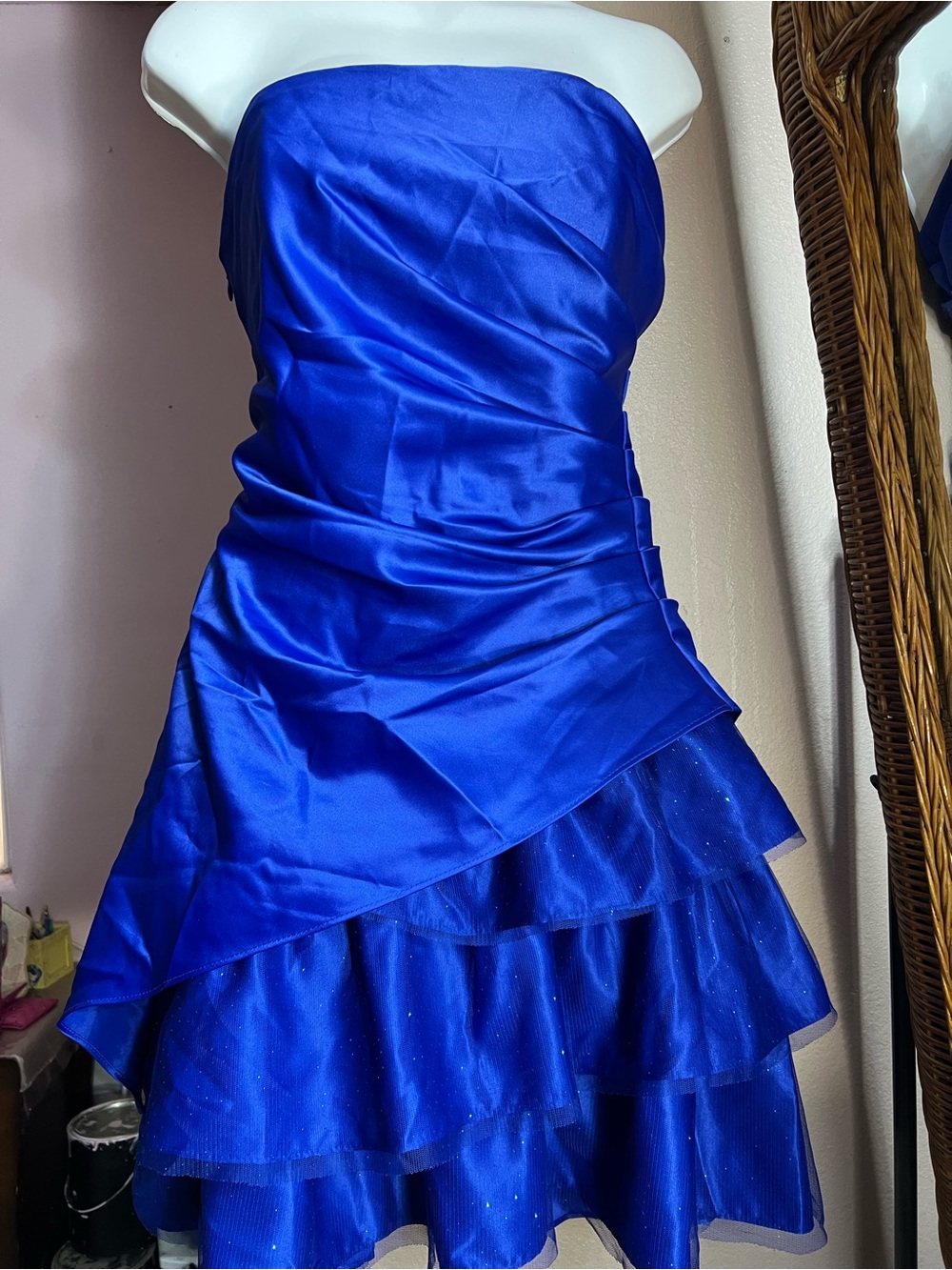 Jump Royal Blue Strapless Ruffled Prom Dress